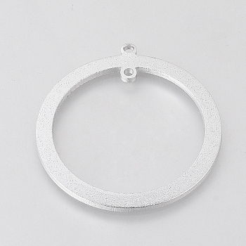 Eco-Friendly Aluminium Links connectors, Laser Cut Links, Ring, Silver, 60x55.5x2~2.5mm, Hole: 2.5~3mm
