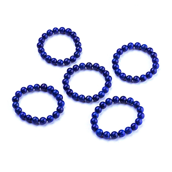 Natural Dyed Lapis Lazuli Beaded Stretch Bracelet, for Handcrafted Jewelry Women, 52mm
