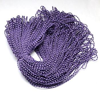 Polyester & Spandex Cord Ropes, 1 Inner Core, Dark Violet, 2mm, about 109.36 yards(100m)/bundle