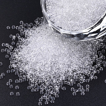 15/0 Transparent Czech Glass Seed Beads, Round, Clear, 1.5x1mm, Hole: 0.5mm, about 500g/bag