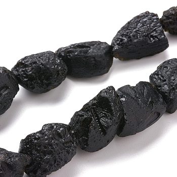 Natural Tektite Beads Strands, Rough Raw Stone, Nuggets, 21~25x15~19x9~19mm, Hole: 0.8mm, about 20pcs/Strand, 15.94 inch(40.5cm)