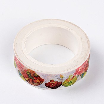 Fleeting Time Pattern DIY Scrapbook Decorative Paper Tapes, Adhesive Tapes, Colorful, 15mm, 10m/roll