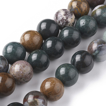 Natural Ocean Jasper Beads Strands, Round, 12mm, Hole: 1.2mm, about 33pcs/strand, 15.94 inch(40.5cm)