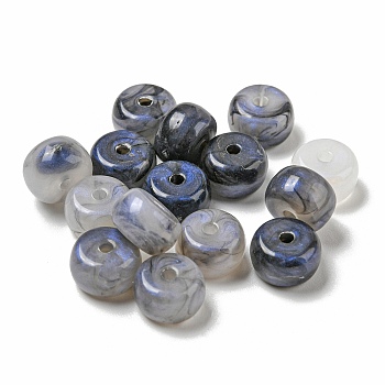 Opaque Acrylic Bead, Rondelle, Prussian Blue, 8x5mm, Hole: 1.6mm