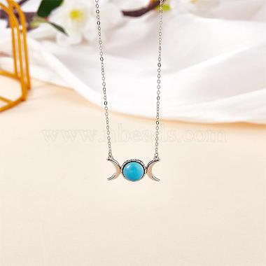 Triple Moon Goddess Cubic Zirconia Pendant Necklace(JN1091D)-3