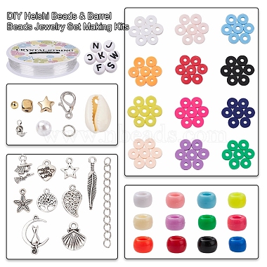 Kits de fabricación de conjuntos de joyería de cuentas heishi y cuentas de barril diy(DIY-YW0004-89)-2