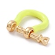 Brass Enamel D-Ring Anchor Shackle Clasps(KK-P201-01G-C)-2