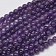 Natural Amethyst Round Bead Strands(G-M304-18-8mm)-1