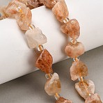 Natural Citrine Beads Strands, Heated, Raw Rough, Nuggets, with Seed Beads, 13~23x12~16x6~13mm, Hole: 1mm, about 11~13pcs/strand, 7.44''(18.9cm)~7.99''(20.3cm)(GG-CBA0B77-A11-03)