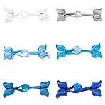 Cloth Buttons, with Plastic  Imitation Pearl Beads for Cheongsam Buckle, Mixed Color, 70mm(FIND-FG0003-86)