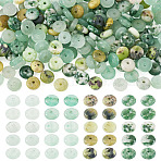 180Pcs 4 Styles Natural Serpentine Jade & Green Aventurin & Green Spot Jasper Beads, Disc, Heishi Beads, Green, 6~6.5x2~3mm, Hole: 0.7~1mm, 45pcs/style(G-TA0003-08B)