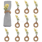 12Pcs Plastic Artificial Napkin Rings, with Jute Cord, Tan, 125mm(AJEW-OC00036)