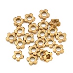 201 Stainless Steel Spacer Beads, Flower, Ion Plating(IP), Golden, 3.5x3.5x1.5mm, Hole: 1.6mm, about 20pcs/set(SA-CBA9448-04A-G)