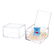 Transparent Plastic Gift Boxes, with Flip Cover, Square, Clear, 9.9x9.9x6cm, Inner Diameter: 9.2x9.2x5.2cm(CON-WH0087-68B)