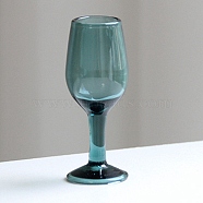 Glass Miniature Goblet Ornaments, Micro Landscape Garden Dollhouse Accessories, Pretending Prop Decorations, Dark Cyan, 24x63~67mm(MIMO-PW0001-153B)