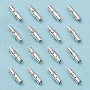 Brass Locking Tube Magnetic Clasps, Column, Silver, 15x4mm, Hole: 2.8mm(X-MC079-S)