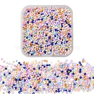 13/0 Glass Seed Beads, Ceylon, Round Hole, Round, Mixed Color, 2~2.3x1.5mm, Hole: 0.8mm, about 1714pc, 40~48g/box(SEED-YW0001-82B)