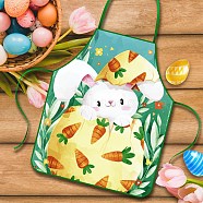 Cute Easter Pattern Cloth Sleeveless Apron, with Double Shoulder Belt, for Household Cleaning Cooking, Turquoise, 680x550mm(PW-WG53213-02)