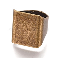 Brass Finger Rings, Wide Band Rings, Square, Antique Bronze, 17x19.5mm(RJEW-WH0001-01AB)