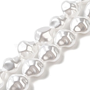 ABS Plastic Imitation Pearl Beads Strands, Polygon, Snow, 15.5x15x11mm, Hole: 1.4mm, about 70pcs/strand, 42.40 inch(107.7cm)(KY-F021-03)
