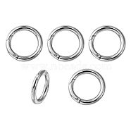 Zinc Alloy Spring Gate Rings, O Rings, Platinum, 35x5mm, Inner Diameter: 25mm(PALLOY-YW0003-23B)