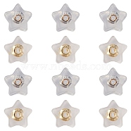 12Pcs 2 Colors Silicone Ear Nuts, Silicone Cover Ear Nuts with Brass Findings, Star, Cadmium Free & Nickel Free & Lead Free, Golden & Silver, 6x6x5mm, Hole: 0.7mm, 6Pcs/color(SIL-YW0001-15)