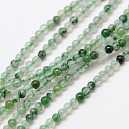 Natural Moss Agate Bead Strands, Round, 2mm, Hole: 0.8mm, about 184pcs/strand, 16 inch(G-A130-2mm-K05)