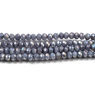 Opaque Baking Painted Glass Beads Strands, AB Color, Faceted, Round, Dark Slate Gray, 2.5x2mm, Hole: 0.7mm, about 156~158pcs/strand, 12.20~12.44 inch(31~31.6cm)(DGLA-F002-03D)