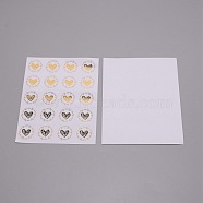 Self Adhesive Stickers, Round with Heart Pattern, for DIY Valentine's Day & Birthday Gift Box Baking Sticker, Gold, 18.2x14.5x0.02cm(DIY-WH0260-33)