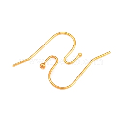 Brass Earring Hooks, Golden, 22x11x0.75mm(X-J0JQN-G-NF)