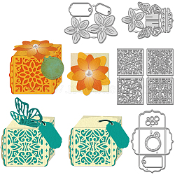 Flower Gift Box Theme Carbon Steel Cutting Dies Stencils, for DIY Scrapbooking, Photo Album, Decorative Embossing Paper Card, Mixed Shapes, 72~116x140~170x0.8mm, 5pc/set(DIY-WH0309-2637)