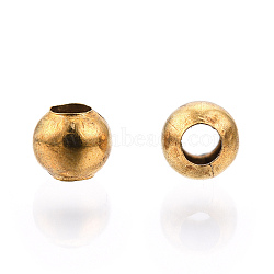 Brass Spacer Beads, Seamless, Raw(Unplated), 4mm, Hole: 1.5mm(KK-J0K2Q-C)