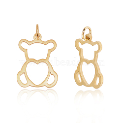 201 Stainless Steel Pendants, Bear, Golden, 18.5x14x1mm, Hole: 3mm(STAS-S105-T584-2)