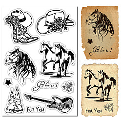 Custom PVC Plastic Clear Stamps, for DIY Scrapbooking, Photo Album Decorative, Cards Making, Stamp Sheets, Film Frame, Horse, 160x110x3mm(DIY-WH0439-0083)