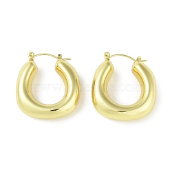 Ion Plating(IP) 304 Stainless Steel Hoop Earrings for Women, Toroidal, Real 18K Gold Plated, 29.5x8.5mm(STAS-I304-06G)