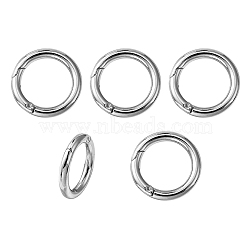 Zinc Alloy Spring Gate Rings, O Rings, Platinum, 35x5mm, Inner Diameter: 25mm(PALLOY-YW0003-23B)