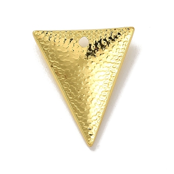 304 Stainless Steel Pendants, Triangle Charm, Real 18K Gold Plated, 26x21.5x3mm, Hole: 2mm