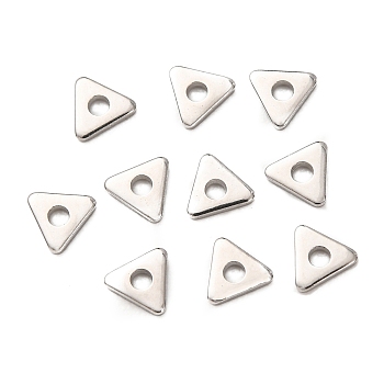 304 Stainless Steel Geometric Spacer Beads, Stainless Steel Color, Tarnish Free, Triangle, 4x4.5x0.8mm, Hole: 1.2mm