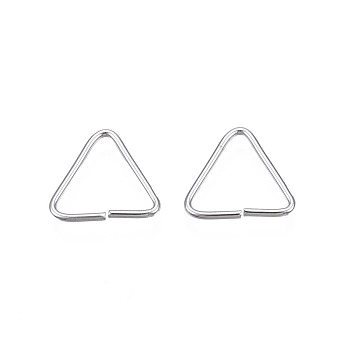 Brass Triangle Linking Ring, Buckle Clasps, Quick Link Connector, Fit for Top Drilled Beads, Webbing, Strapping Bags, Cadmium Free & Nickel Free & Lead Free, Platinum, 10.5x11x1mm