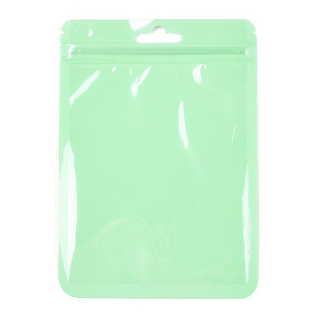 Macaron Color Plastic Yin-yang Zip Lock Bags, Resealable Bags, Self Seal Bags, Top Seal, Rectangle, Pale Green, 29.9x19.9x0.15cm, Unilateral Thickness: 2 Mil(0.05mm)