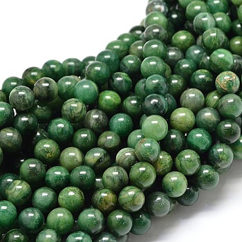 Natural West African Jade Round Beads Strands, 6mm, Hole: 1mm, about 62pcs/strand, 14.9 inch
