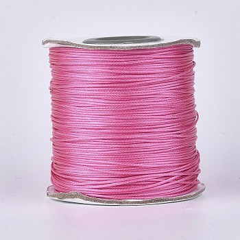 Eco-Friendly Korean Waxed Polyester Cord, Fuchsia, 0.5mm, about 169.51~174.98 Yards(155~160m)/Roll