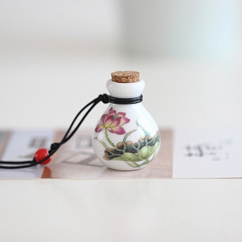 Porcelain Perfume Bottle Necklaces, Pendant Necklace, Colorful, Pendnat: 37mm