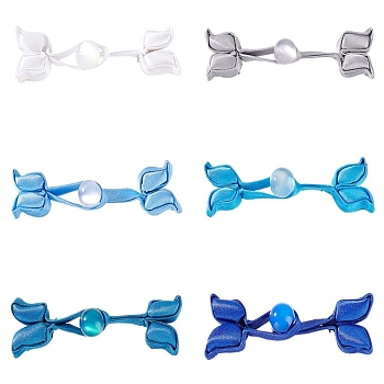 Cloth Buttons, with Plastic  Imitation Pearl Beads for Cheongsam Buckle, Mixed Color, 70mm