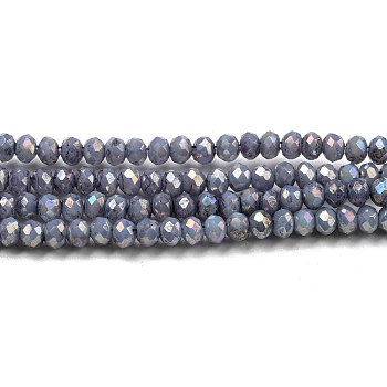Opaque Baking Painted Glass Beads Strands, AB Color, Faceted, Round, Dark Slate Gray, 2.5x2mm, Hole: 0.7mm, about 156~158pcs/strand, 12.20~12.44 inch(31~31.6cm)