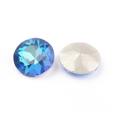 Cabochons de strass pointu dos et dos plaqué en verre(RGLA-J012-10mm-001BB)-2