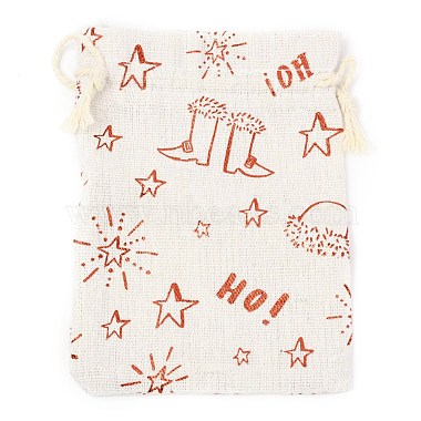 Christmas Theme Cotton Fabric Cloth Bag(ABAG-H104-B15)-2