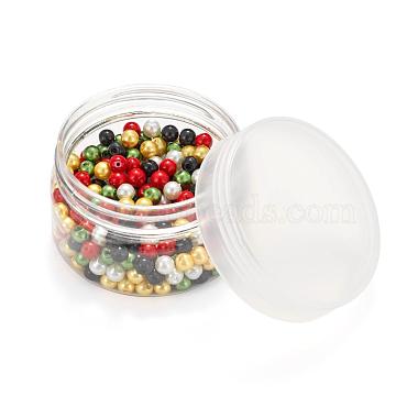 300Pcs 5 Colors Christmas Theme Baking Painted Glass Pearl Round Beads(HY-FS0001-02)-8