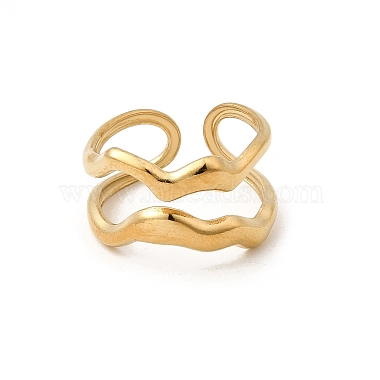 304 Stainless Steel Cuff Open Rings(STAS-H259-03G)-4