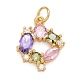 Rack Plating Brass Colorful Cubic Zirconia Pendants(KK-M229-36G)-1